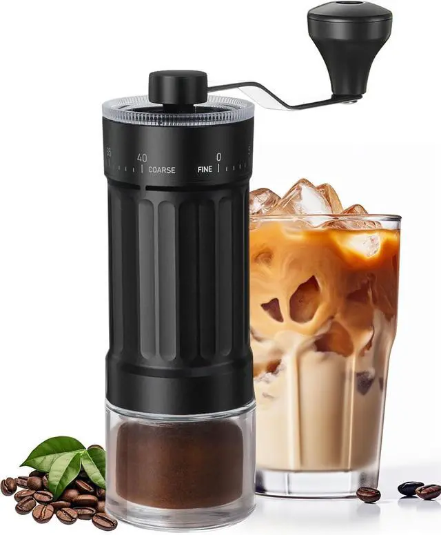 Main image of GCCTXC Manual Coffee Grinder with Ceramic Burr Handheld Hand Crank Espresso Grinder for Coarse Drip Fine Pour Over French Press Small Portable for Travel Camping Quiet Adjustable with Grind Settings