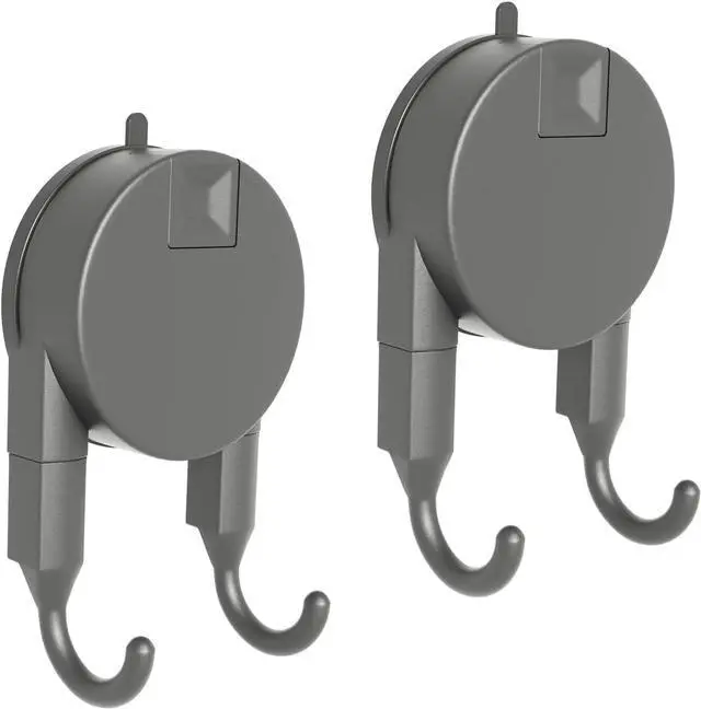 Main image of Strong Suction Cup Hooks for Shower, Bathroom, Kitchen, Heavy Duty Hangers for Door Wreaths, Robe, loofah, Towel, Utensils, Removable Wall Hooks for Tile, Glass, Mirror (2 Pack-Gunmetal)