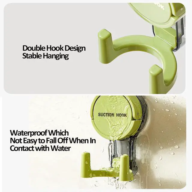 Alt view image 2 of 7 - 3PCS Suction Cup Hooks, Adhesive Shower Towel Hooks, No Drill Glass Door Shower Suction Hooks Heavy Duty Coat Robe Hook Suction Wreath Hanger for Shower,Bathrooms Wall,Kitchen,Glass Door,Mirror,Tiles