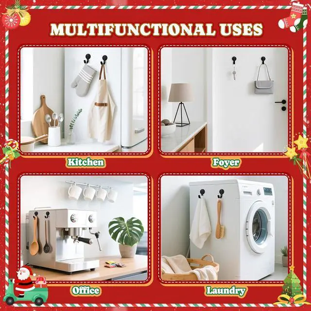 Alt view image 7 of 7 - Magnetic Hooks,2 Pack 22LB Heavy Duty Magnet Wreath Hanger,Steel-Tube Base,No-Drill Door Wreath Hanger for Metal Doors/Walls, Cabin Door Hook