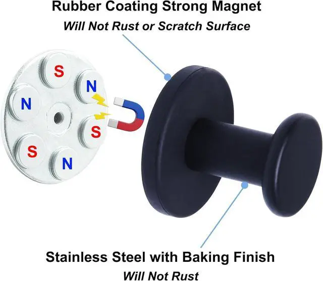 Alt view image 2 of 7 - Magnetic Wreath Hanger Heavy Duty Hook, Rubber-Coated Magnet for Metal Door