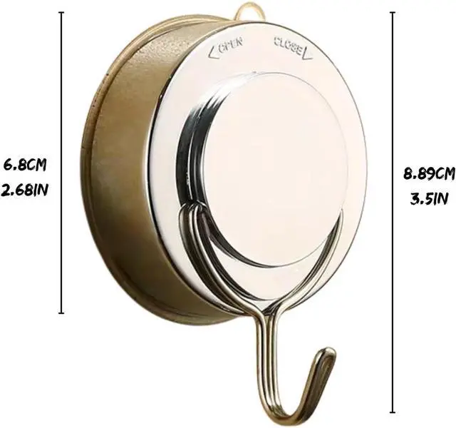 Alt view image 6 of 7 - Suction Cup Hooks - Chrome Twist Suction Hangers with Metal Hooks, Heavy Duty, Removable & Reusable for Kitchen, Bathroom, Shower, Glass & Wreaths - 2 Pcs