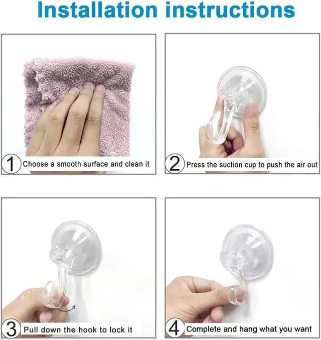 Alt view image 3 of 5 - 3 Pack Clear Suction Cup Wreath Hooks, Heavy-Duty Reusable Wreath Hangers for Glass Windows Smooth Doors, Waterproof Suction Cup Hooks for Shower Bathroom kitchenware and Christmas Wreaths