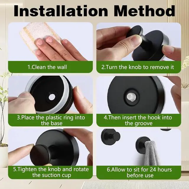 Alt view image 6 of 7 - Suction Cup Hooks for Wreaths on Glass, No-Drill Suction Cup Hooks, Wreath Hangers for Front Doors, Reusable Metal Towel Hooks for Showers Bathrooms Mirrors (Gold*2)