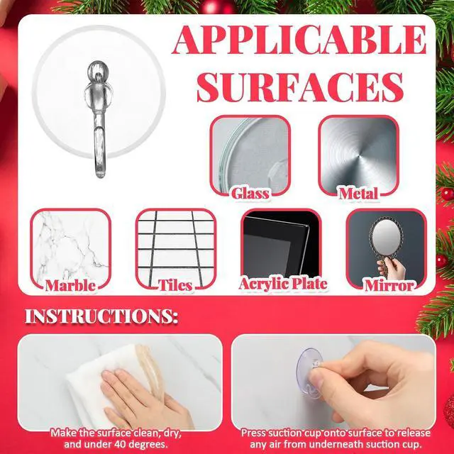 Alt view image 3 of 6 - Jetec 100 Pcs Suction Cups with Hooks 1.18 Inch Small Window Suction Cups