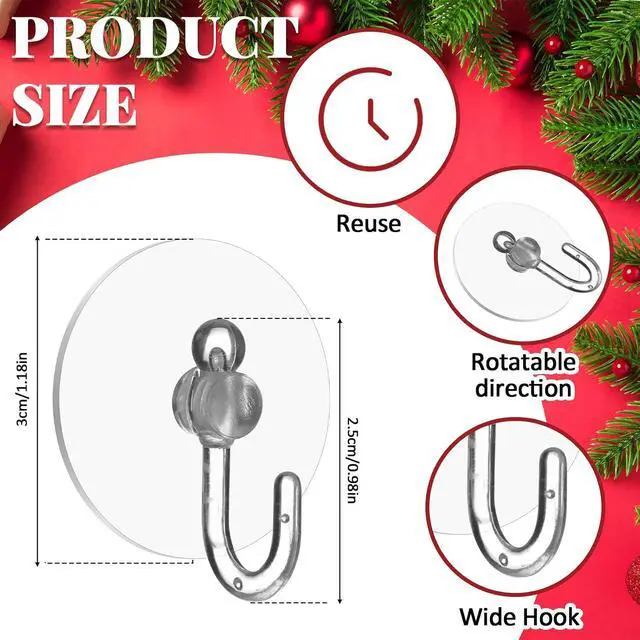 Alt view image 2 of 6 - Jetec 100 Pcs Suction Cups with Hooks 1.18 Inch Small Window Suction Cups