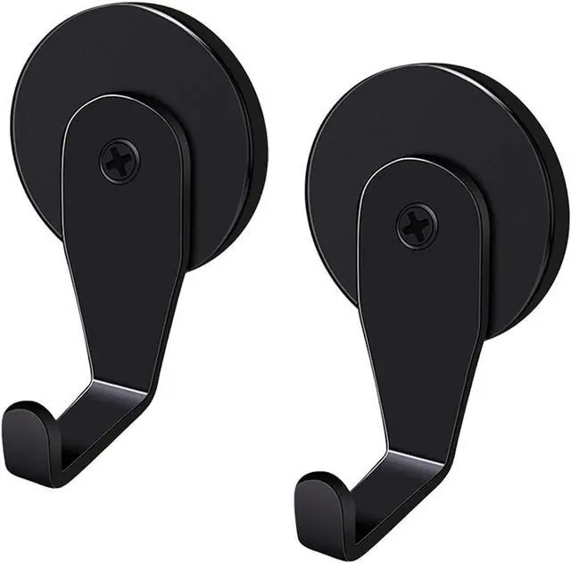Main image of Magnetic Wreath Hanger (Black Matte, Set of 2 Magnets) Heavy Duty Magnet Hook Holds up to 11lbs for Metal Doors/Surfaces for Metal Front Door and Christmas Decor