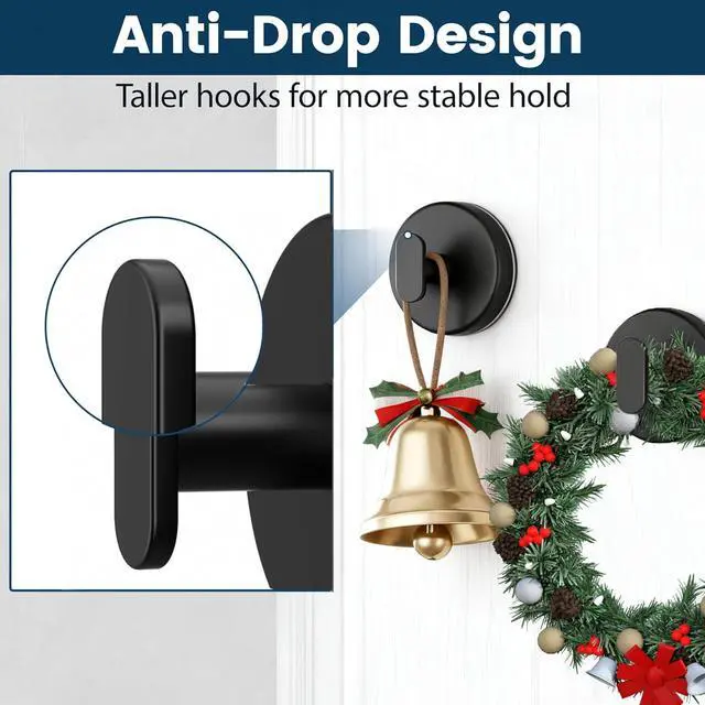 Alt view image 5 of 7 - pickpiff Suction Cup Hooks for Shower: 15 LB Strong Wall Hanger for Bathroom, Front Door, Glass, Window, RV, Holder for Towel, Christmas Wreath, Coat, Loofah, Waterproof & Reusable, Matt Black 4 Pack