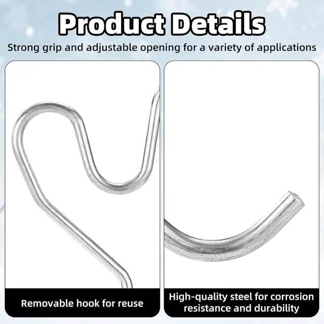 Alt view image 4 of 7 - 30 Pcs Stainless Steel Brick Hook Clips, Adjustable Brick Hangers No Drill Heavy Duty Wall Clips Clamp for Outdoor Indoors Garland Hanging Wreaths Lights & Decorations