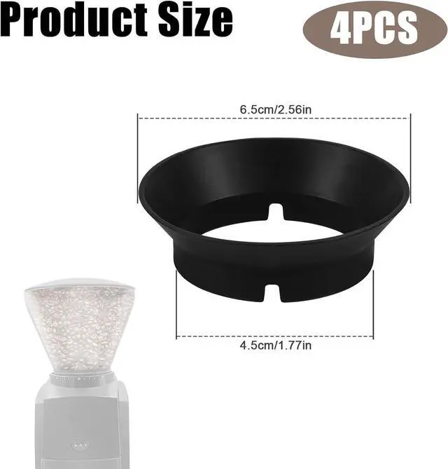 Alt view image 2 of 7 - 4pcs Gasket Replacement for Baratza Encore and Virtuoso Coffee Grinders, Silicone Seal Ring Accessory Parts for Electric Conical Burr Grinder (Black)