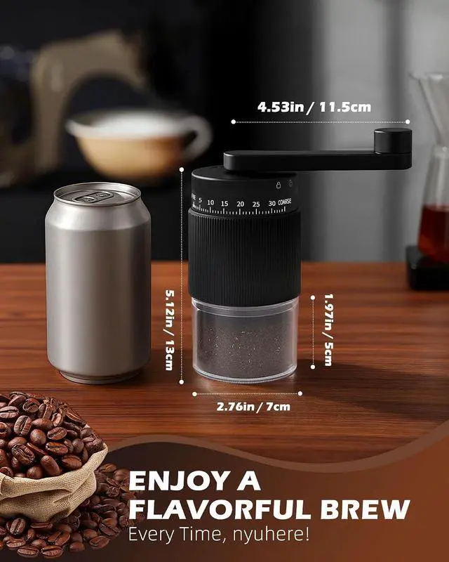 Alt view image 3 of 6 - Manual Coffee Grinder with Ceramic Burr, 40g Capacity,35 Adjustable Settings,Portable Hand Mill for Espresso, French Press, Drip,Pour Over,Cold Brew,Compact and Quiet for Home Use