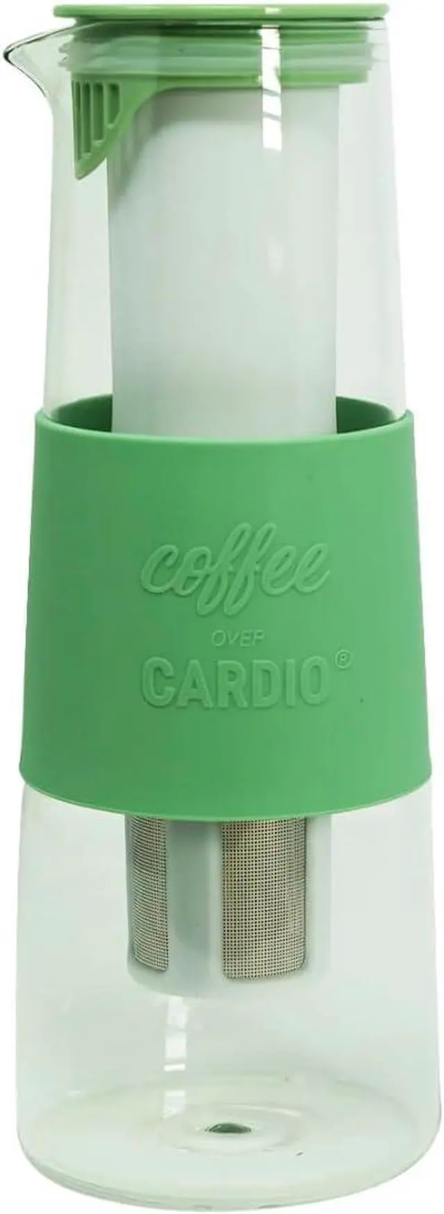 Main image of Coffee Over Cardio Cold Brew Glass Coffee Maker, Makes 4-6 Servings, BPA Free, Non Slip Silicone Grip