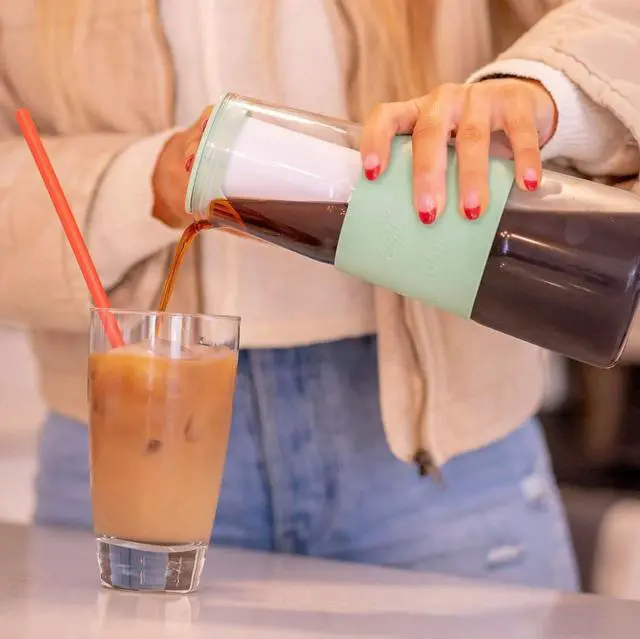 Alt view image 2 of 2 - Coffee Over Cardio Cold Brew Glass Coffee Maker, Makes 4-6 Servings, BPA Free, Non Slip Silicone Grip