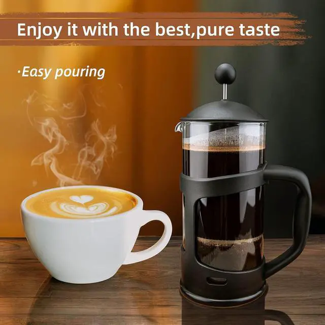 Alt view image 3 of 7 - RAINBEAN Mini French Press Coffee Maker, 1 Cup, 12oz, Maximum Flavor Brewer with Stainless Steel Filter, 350ml - Small