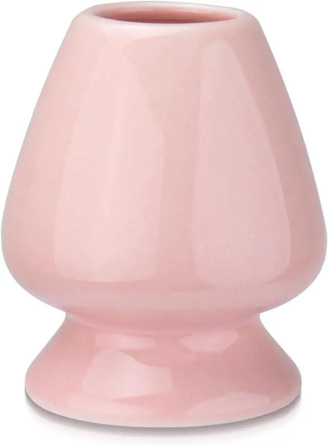 Main image of Traditional Japanese Matcha Tea Whisk Holder, 70mm Chasen Stand, Pink Ceramic, 2.7"L x 2.5"W