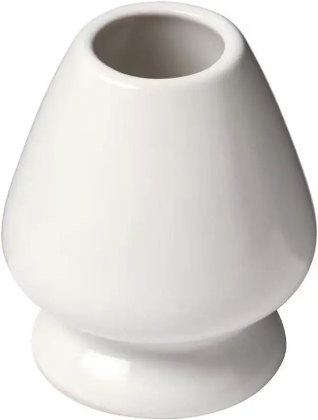 Main image of BlendWell Ceramic Matcha Whisk Stand, White Holder for Bamboo Chasen, Protects Shape and Extends Whisk Life