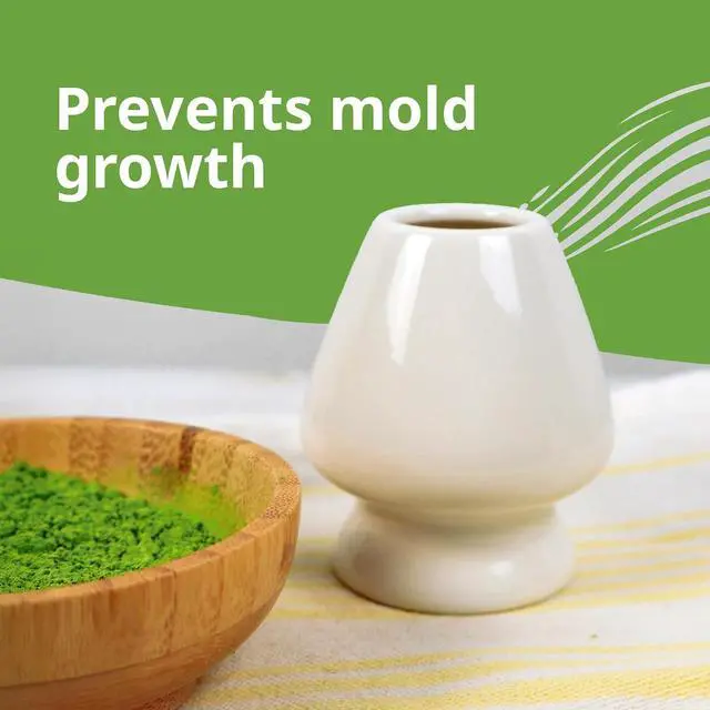 Alt view image 3 of 4 - BlendWell Ceramic Matcha Whisk Stand, White Holder for Bamboo Chasen, Protects Shape and Extends Whisk Life