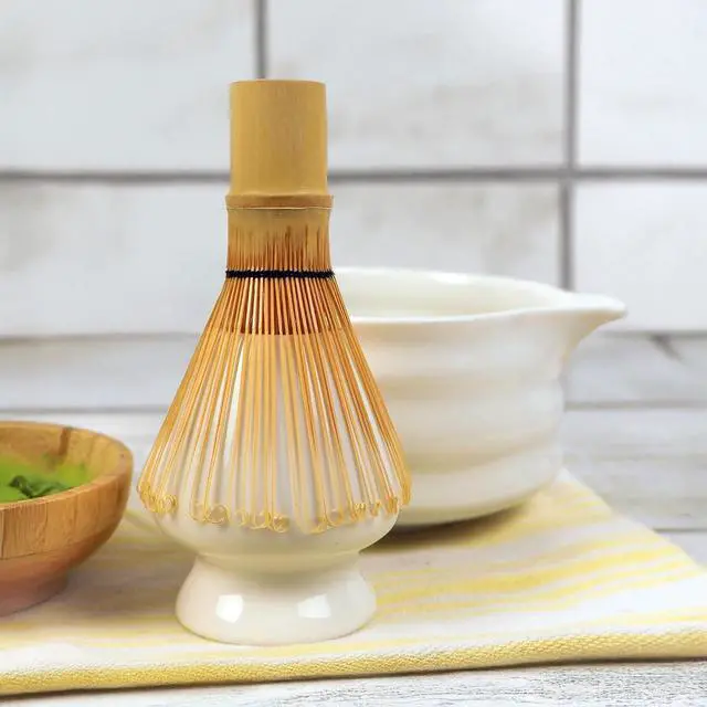 Alt view image 4 of 4 - BlendWell Ceramic Matcha Whisk Stand, White Holder for Bamboo Chasen, Protects Shape and Extends Whisk Life