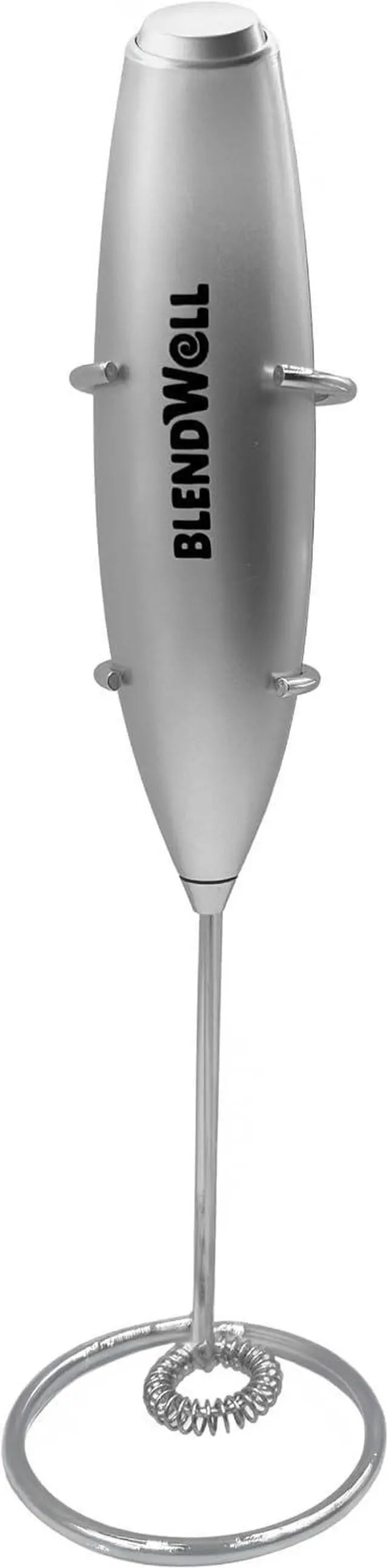 Main image of BlendWell Electric Milk Frother for Matcha and Coffee, Handheld Battery Operated Drink Mixer with Stand, Stainless Steel Whisk, Silver