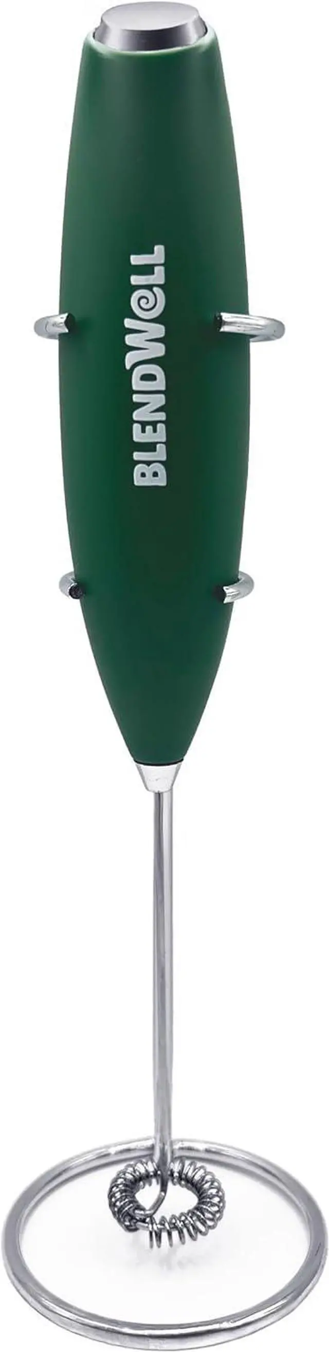 Main image of BlendWell Electric Milk Frother for Matcha and Coffee, Handheld Battery Operated Drink Mixer with Stand, Stainless Steel Whisk, Green