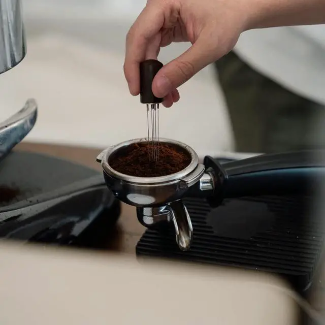 Alt view image 4 of 7 - Portable Espresso Coffee Stirrer WDT Tool,Nature Wood Handle Needle Type Distributor,Espresso Coffee Stirrer Espresso Distribution Tool(Walnut)