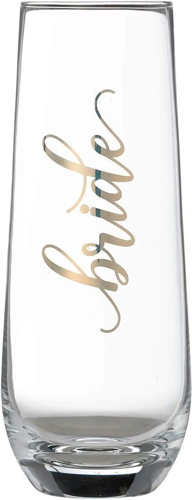 Main image of Lillian Rose Gold "Bride" Stemless Champagne Glass