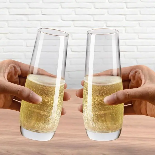 Alt view image 4 of 6 - PARACITY Stemless Champagne Flutes Set of 2, 8 oz Glass Cups for Cocktails