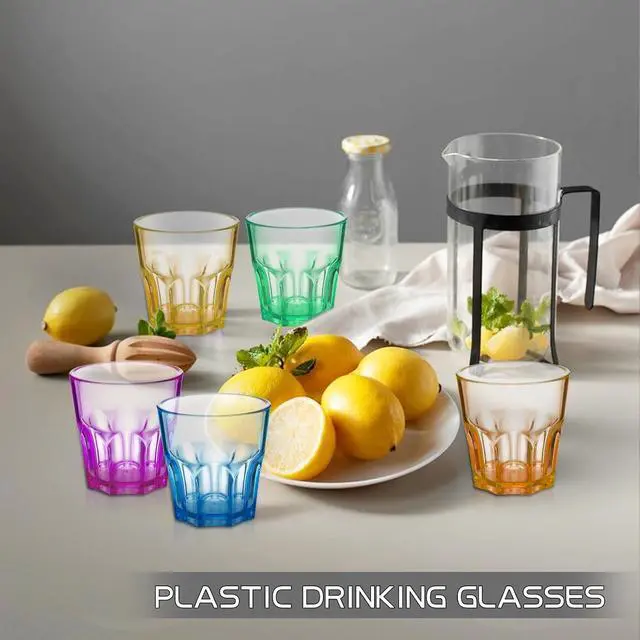 Alt view image 5 of 7 - 6Pcs Plastic Drinking Glasses, XJMWXHFC Acrylic Glasses Drinkware, Unbreakable Tumblers Drinking Glass, Multi-color Cups Reusable Glassware for Kitchen Cocktail Picnic Party Juice Whiskey Wine (160ml)