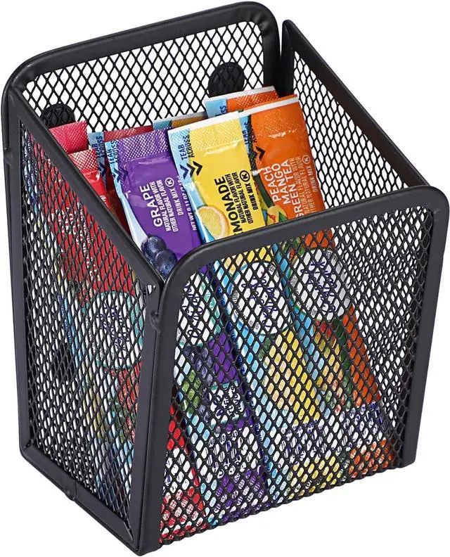 Main image of ELLDOO Magnetic Water Drink Packet Holder, Magnetic Metal Mesh Tea Bag Organizer Sugar Packet Basket, Kitchen Organizers and Storage for Refrigerator and Countertop