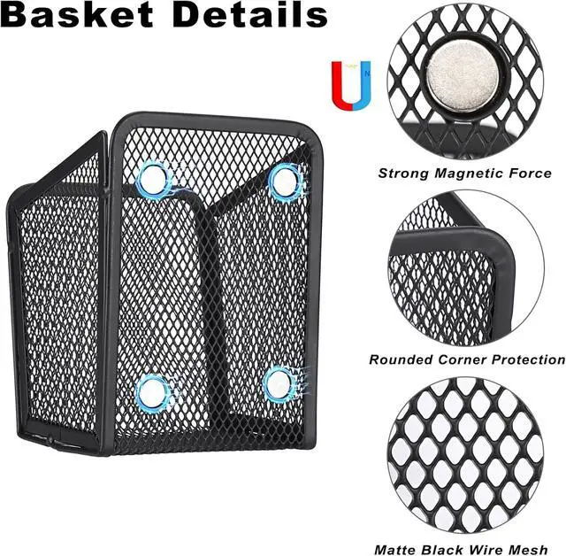 Alt view image 3 of 7 - ELLDOO Magnetic Water Drink Packet Holder, Magnetic Metal Mesh Tea Bag Organizer Sugar Packet Basket, Kitchen Organizers and Storage for Refrigerator and Countertop