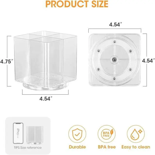 Alt view image 4 of 7 - AIEVE Drink Packet Organizer, Lazy Susan Organizer for Water Flavor Packets, Drink Mix Rotating Turntable Sugar Packet Holder Container for Pantry Organizers and Storage, Square