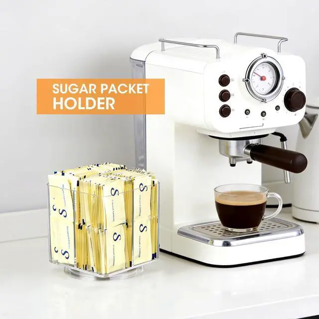 Alt view image 6 of 7 - AIEVE Drink Packet Organizer, Lazy Susan Organizer for Water Flavor Packets, Drink Mix Rotating Turntable Sugar Packet Holder Container for Pantry Organizers and Storage, Square