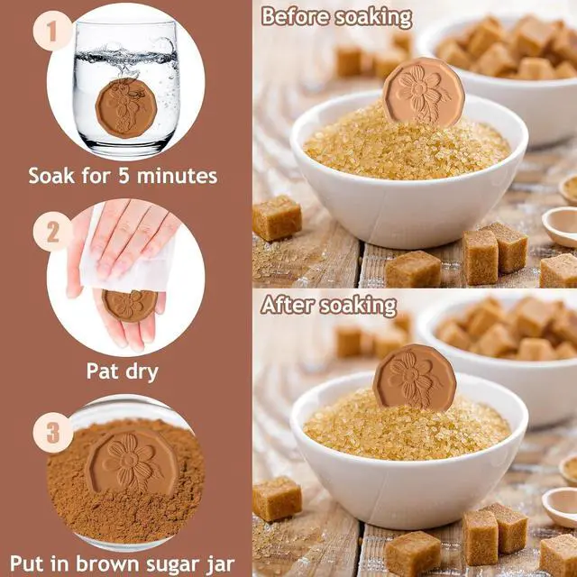 Alt view image 6 of 7 - 2PCS Terracotta Brown Sugar Saver, Reusable Brown Sugar Keeper
