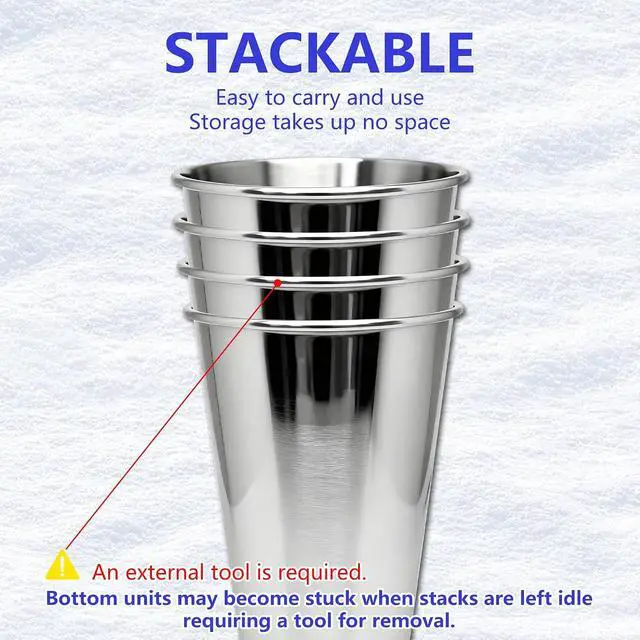 Alt view image 2 of 7 - 20 oz 4PCS Stainless Steel Pint Cups,Reusable Metal Cups,Drinking