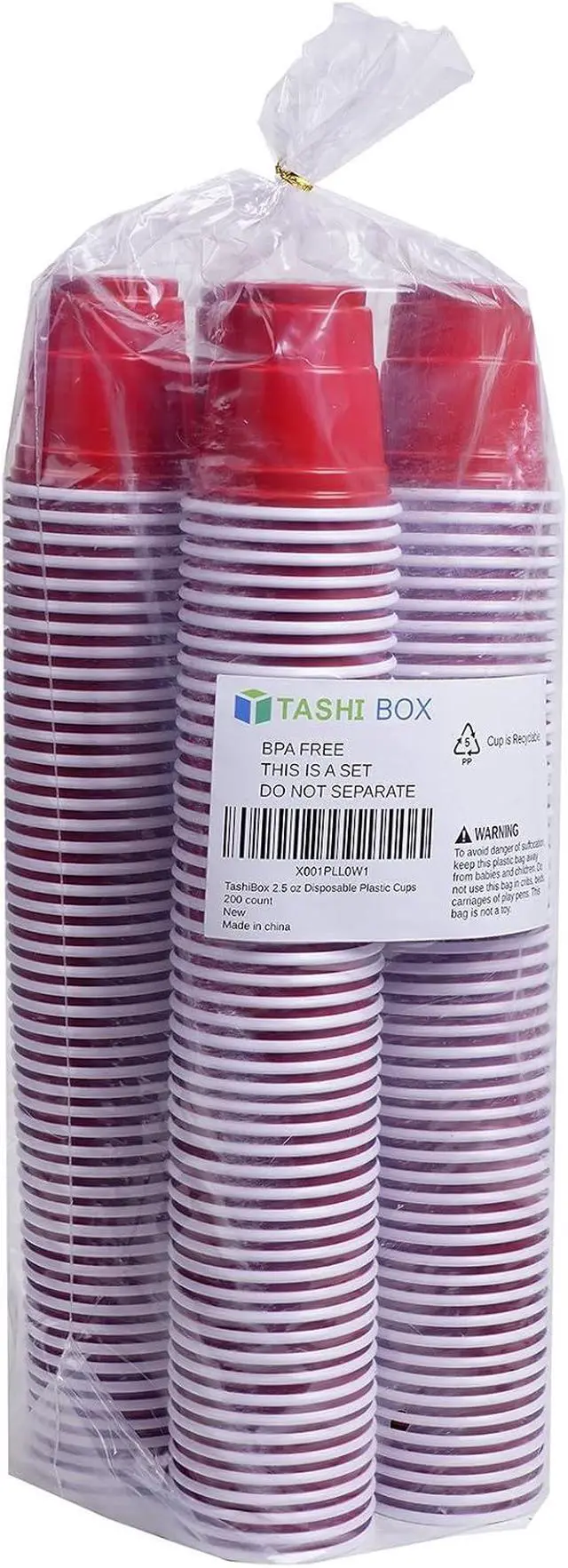 Alt view image 4 of 4 - TashiBox Plastic Shot Glasses 2oz, 200 Pack, Mini Party Cups