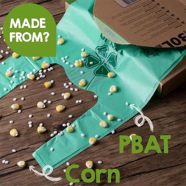 Alt view image 4 of 7 - 1.6 Gallon Tie Handles Compost Trash Bags 120 Food Scrap Bags, Compostable Kitchen Waste Bags with Europe EN13432 & ASTM D6400 Certified