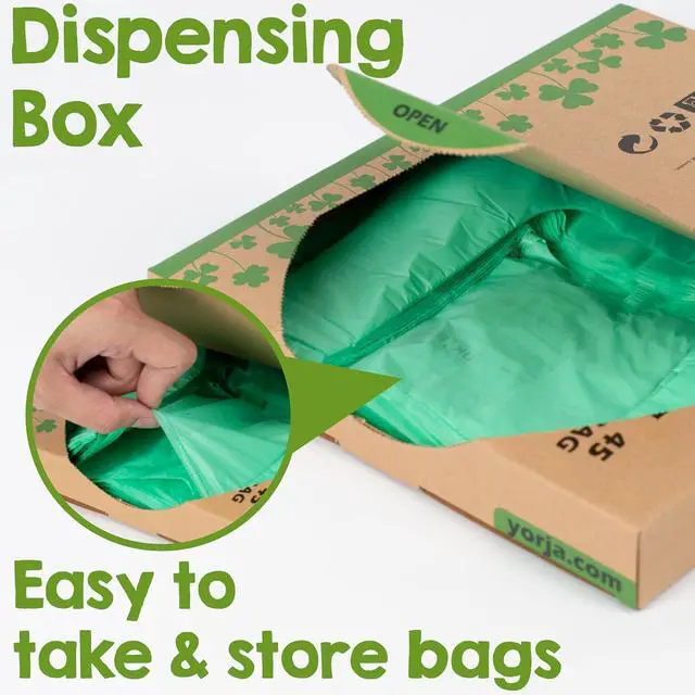 Alt view image 7 of 7 - 1.6 Gallon Tie Handles Compost Trash Bags 120 Food Scrap Bags, Compostable Kitchen Waste Bags with Europe EN13432 & ASTM D6400 Certified