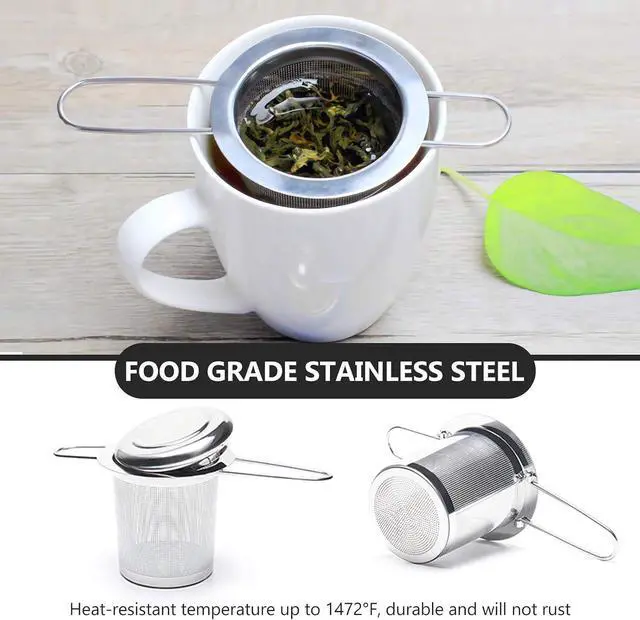 Alt view image 2 of 7 - Tea Infuser,Stainless Steel Tea Steeper Fine Mesh Filters, Large Capacity Tea Strainer With Folding Handle And Lid,Hanging On Teapots Mugs Cups To Steep Loose Leaf Tea And Coffee(1 Piece,Silver)