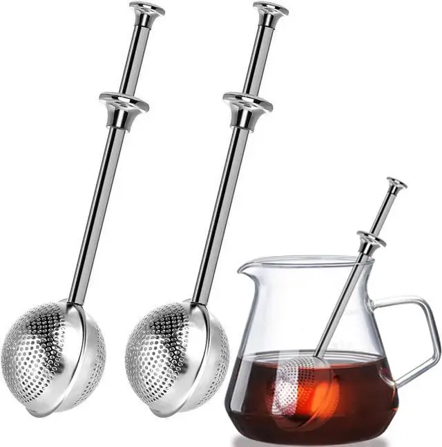 Main image of 2pack Tea Ball, tea infuser for loose leaf tea, tea strainers for loose tea, stainless steel tea strainer, loose leaf tea steeper, easy clean, tea fine mesh strainer reusable