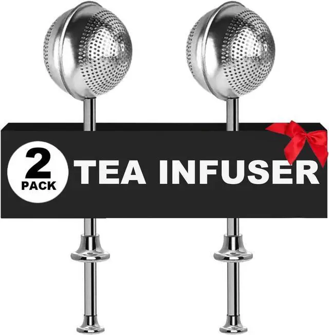 Alt view image 2 of 7 - 2pack Tea Ball, tea infuser for loose leaf tea, tea strainers for loose tea, stainless steel tea strainer, loose leaf tea steeper, easy clean, tea fine mesh strainer reusable