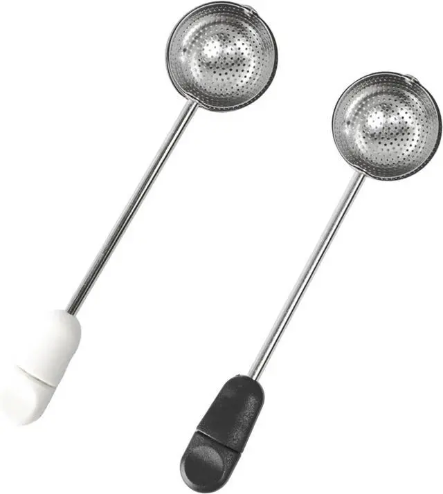 Main image of 2PCS Long Handle Mesh Twisting Tea Ball, Infuser Loose Leaf Tea Infuser Strainers, Stainless Steel Reusable Loose Leaf Tea Steeper for Natural Tea and Coffee
