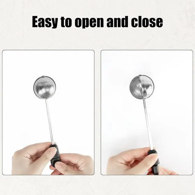 Alt view image 4 of 5 - 2PCS Long Handle Mesh Twisting Tea Ball, Infuser Loose Leaf Tea Infuser Strainers, Stainless Steel Reusable Loose Leaf Tea Steeper for Natural Tea and Coffee