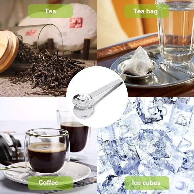 Alt view image 4 of 7 - TraderPlus 2 Pack Stainless Steel Tea Bag Squeezer Tongs Strainer Grip