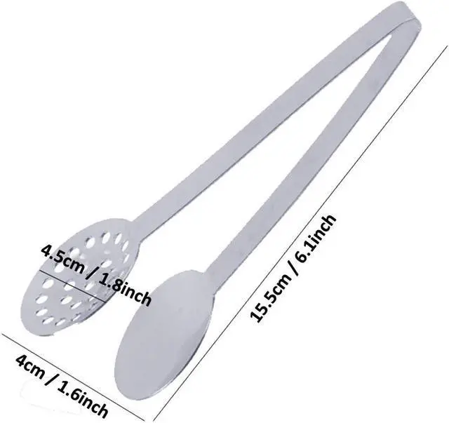 Alt view image 7 of 7 - TraderPlus 2 Pack Stainless Steel Tea Bag Squeezer Tongs Strainer Grip
