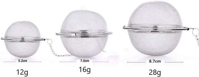 Alt view image 5 of 6 - Mayata 3pcs Stainless steel fine mesh seasoning ball kitchen soup spice stew filter kitchen tool metal tea bag tea ball (3pcs Round Shape),Silver,5cm/6cm/7cm