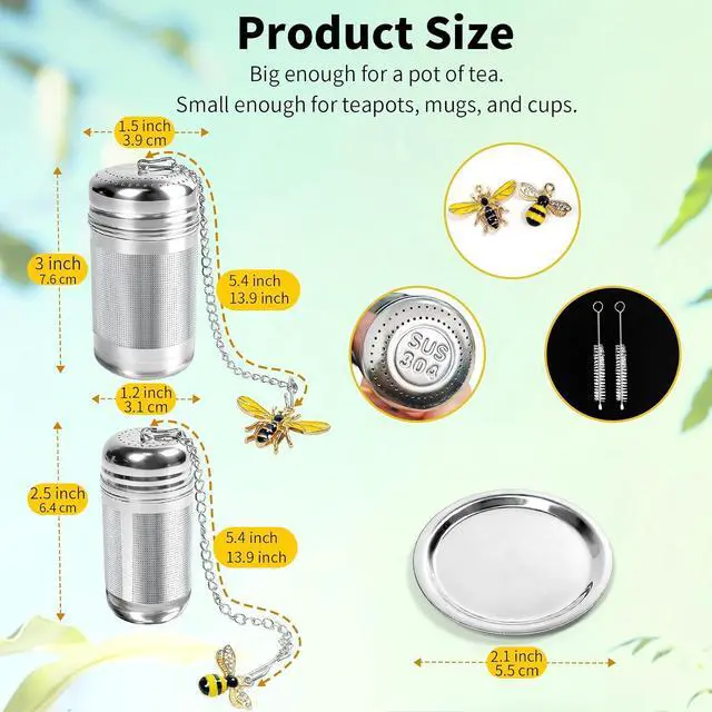 Alt view image 2 of 6 - 2 Pack Extra Fine Mesh Tea Infuser for Loose Leaf Tea Steeper