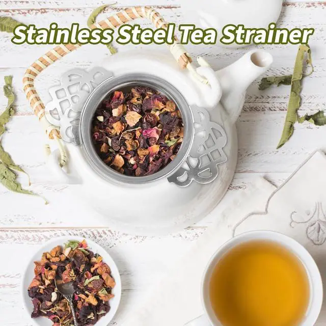 Alt view image 4 of 7 - Silver Stainless Steel Tea Strainer with Drip Bowl Set with Handle