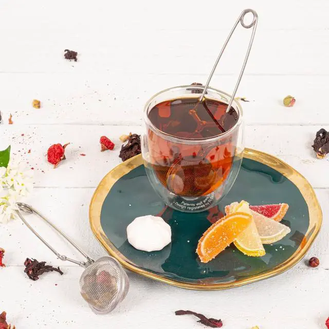 Alt view image 5 of 6 - Snap Ball Tea Strainer 3 Pack Tea Infuser with Handle Tea Mesh Infuser Snap Ball Strainer Steep Loose Leaf Tea Infuser Fine Mesh Ball Tea Filter Strainer for Spices and Seasonings