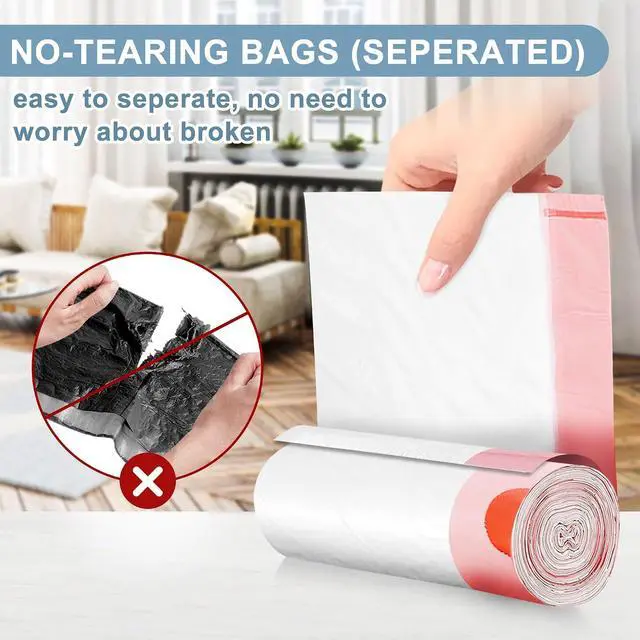 Alt view image 4 of 7 - 4 Gallon Trash Bags Drawstring, 60 Count Small Garbage Bags