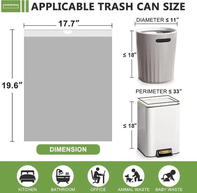 Alt view image 2 of 7 - 132 Count Small Trash Bags,4 Gallon Drawstring,Gary White